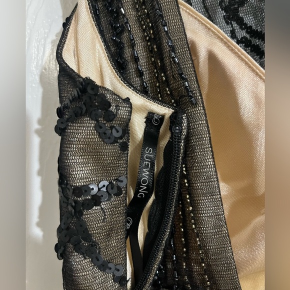 SUE WONG Black and Gold Beaded Dress - Picture 7 of 14